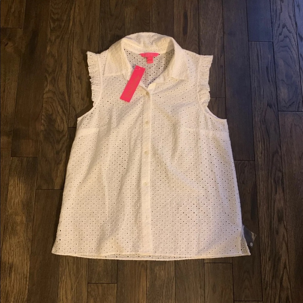 58% OFF Lilly Pulitzer White Eyelet Blouse